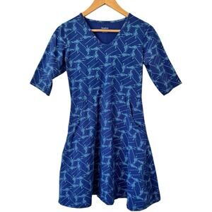 Svaha Blue Satellite Twirl Dress Organic Cotton Women’s Size 4